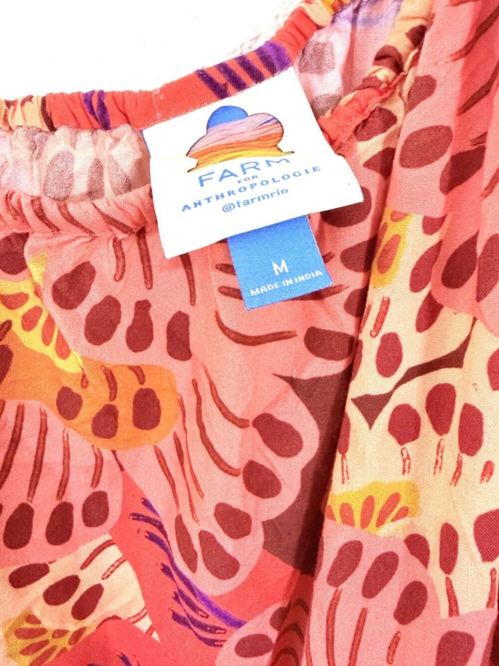 Farm Rio Asymmetrical Ruffle One Shoulder Tank - Medium - Pink & Red - Picture 5 of 5